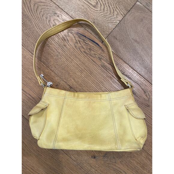 Mustard Yellow Fossil Pebbled Leather Shoulder Bag - Picture 12 of 12